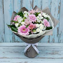 Букет цветов из:  Герберы, Альстромерии и Хризантемы #REPLACE_PRED# Новопашковской