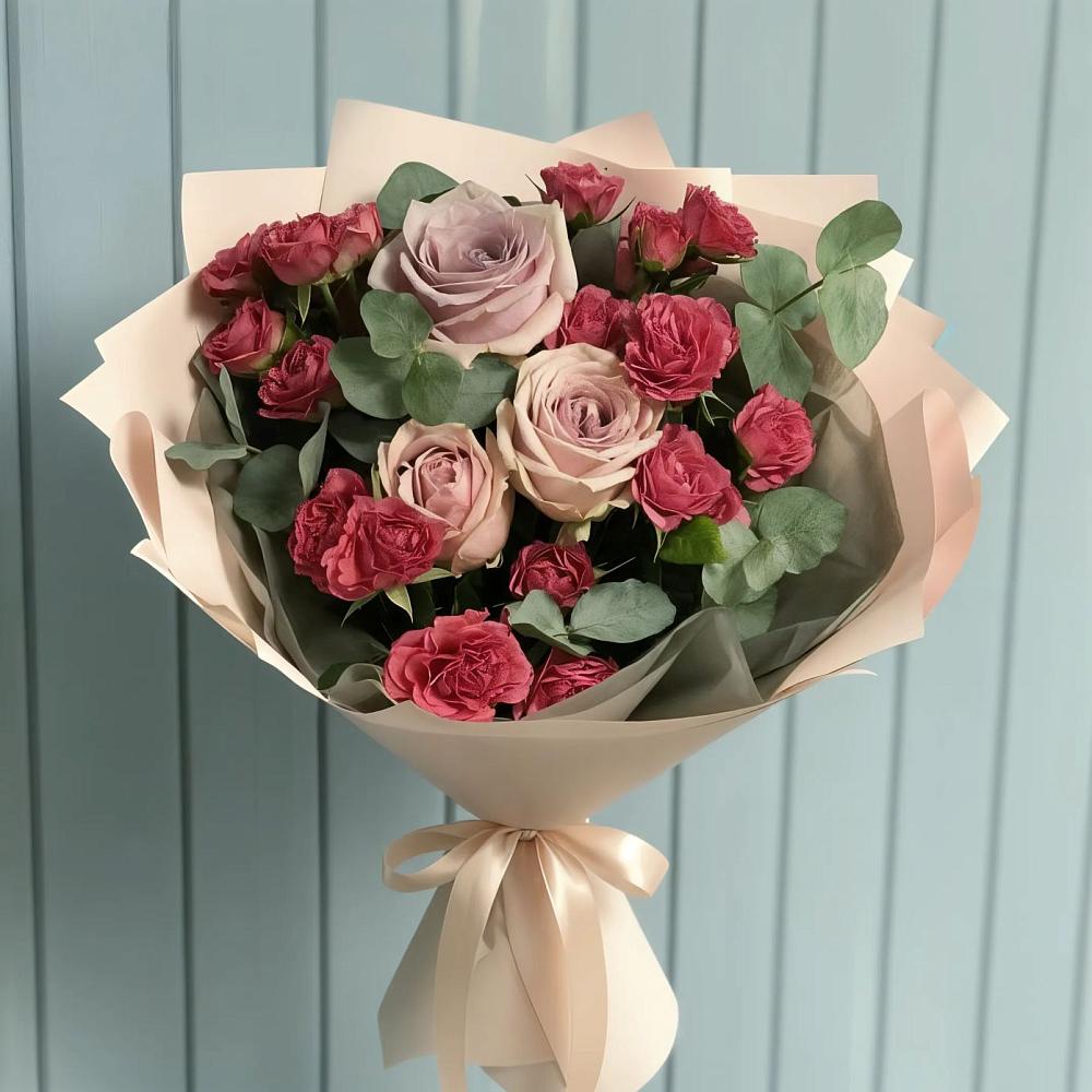 Букет цветов из: Гвоздики и Розы в Новопашковской