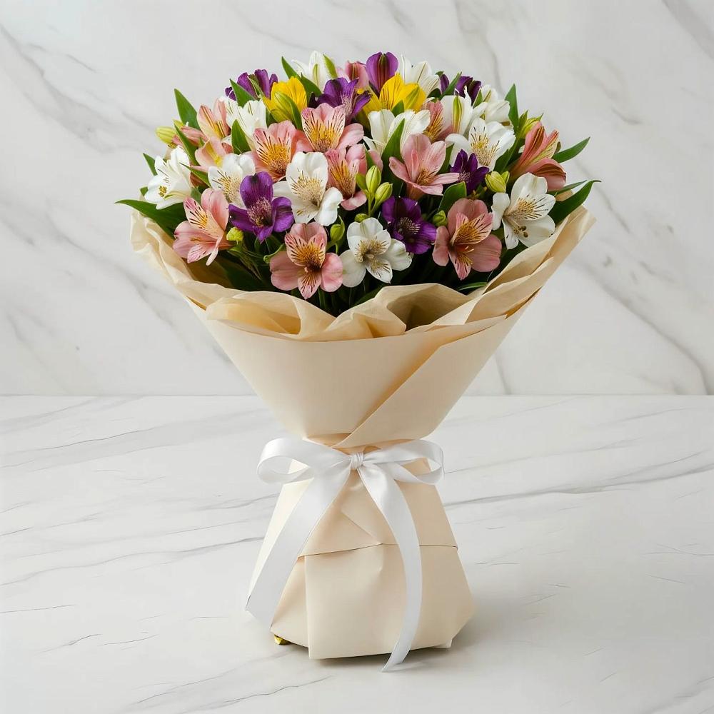 Букет цветов из: Альстромерии в Новопашковской