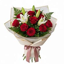 Букет цветов из:  Лилии и Розы #REPLACE_PRED# Новопашковской