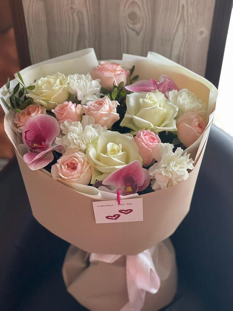 Букет цветов из: Орхидеи, Розы и Гвоздики в Новопашковской