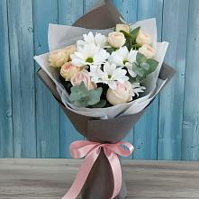 Букет цветов из:  Хризантемы и Розы #REPLACE_PRED# Новопашковской