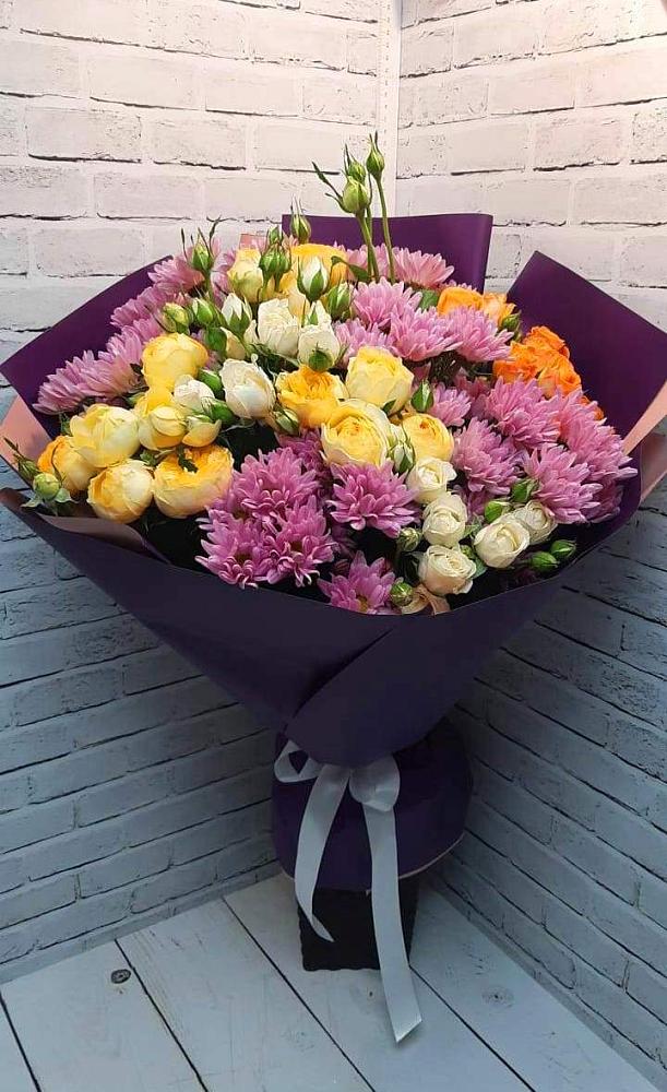 Букет цветов из: Хризантемы и Розы в Новопашковской