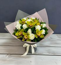 Букет цветов из:  Орхидеи и Розы в Новопашковской