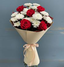 Букет цветов из:  Розы и Хризантемы #REPLACE_PRED# Новопашковской