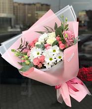 Букет цветов из:  Розы, Лизиантусы и Хризантемы в Новопашковской