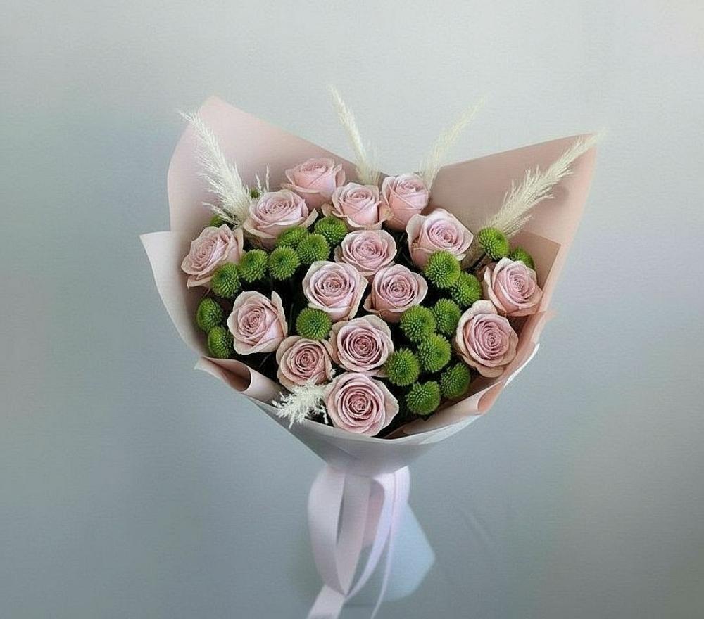 Букет цветов из: Розы и Хризантемы в Новопашковской