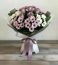 Букет цветов из:  Хризантемы и Розы в Новопашковской