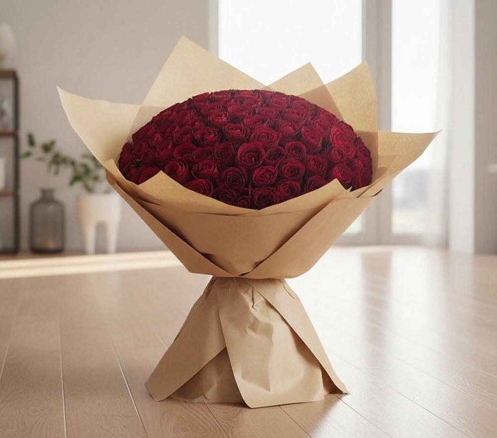 Букет 101 Красная роза в Новопашковской