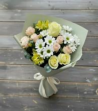 Букет цветов из:  Альстромерии, Розы и Хризантемы в Новопашковской