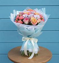 Букет цветов из:  Хризантемы и Розы в Новопашковской