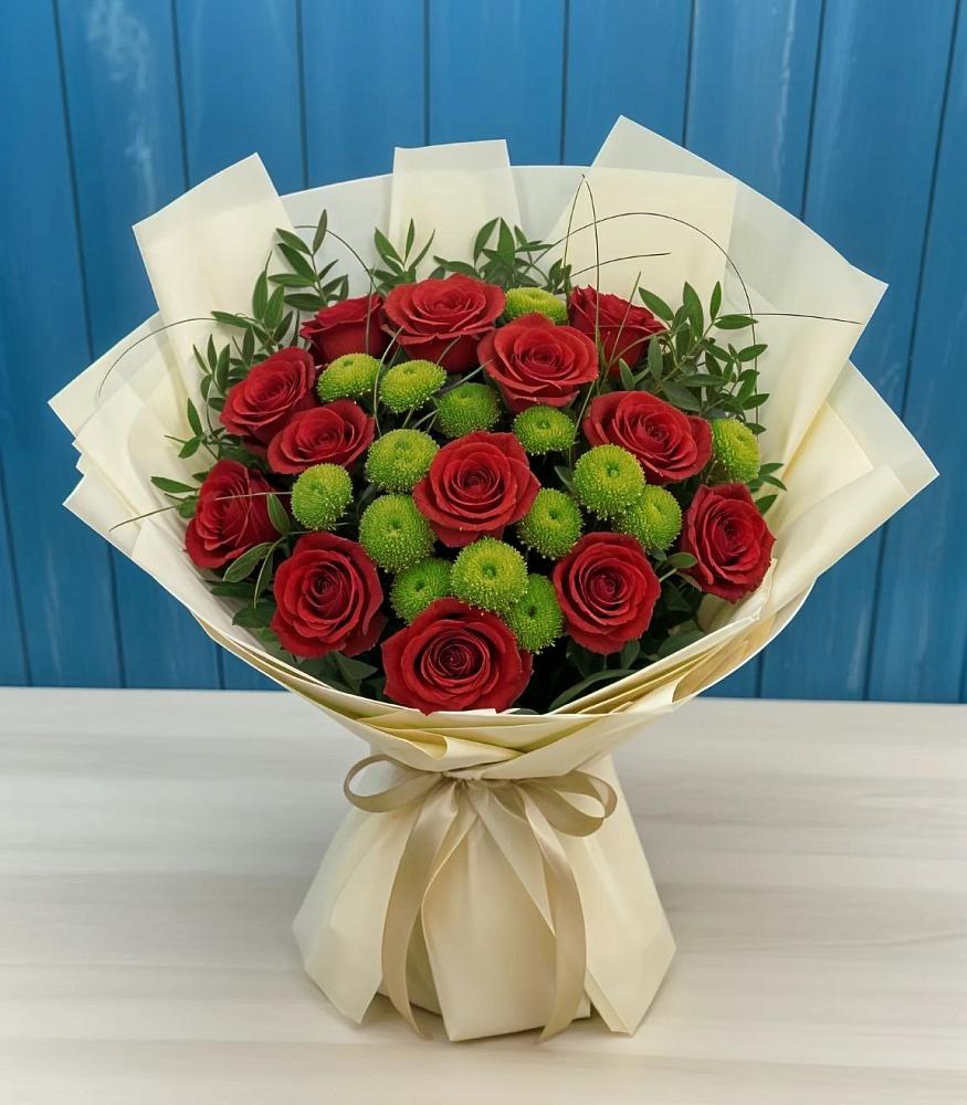 Букет цветов из: Розы и Хризантемы в Новопашковской