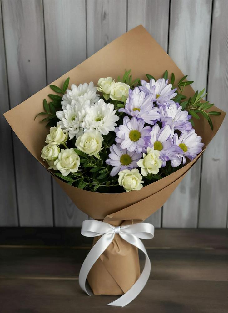 Букет цветов из: Хризантемы и Розы в Новопашковской