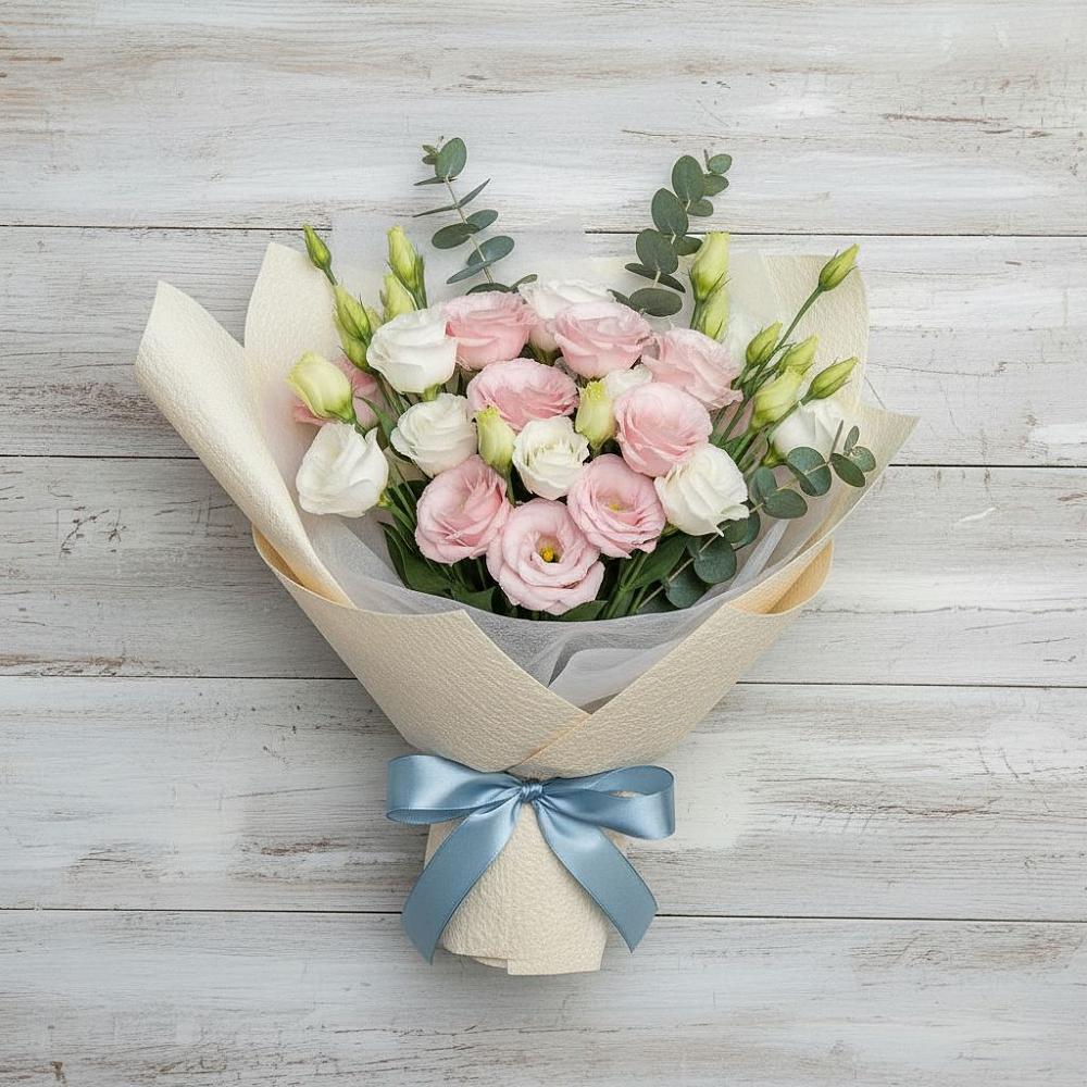 Букет цветов из: Лизиантусы в Новопашковской